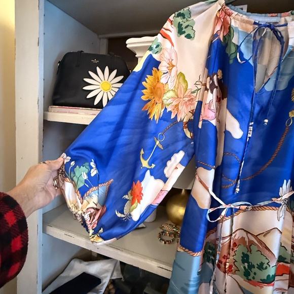 NWT Antonio Melani Raffaella blue ocean print Mini Dress Small S - Picture 8 of 9